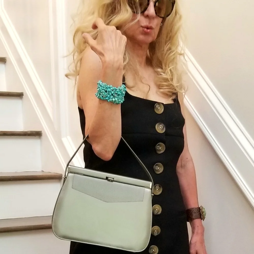 Vintage Silver Gray Purse, $60